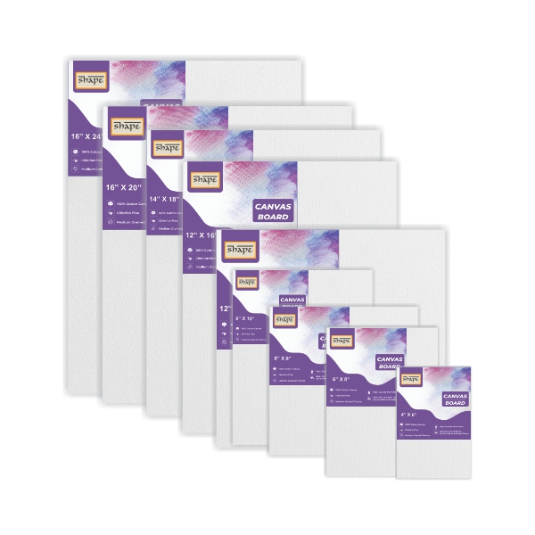 Shape Canvas Board featuring a strong and smooth surface, ideal for canvas board painting with acrylics and mixed media