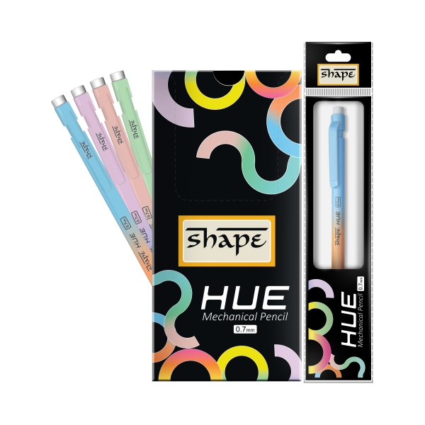 Shape HUE Mechanical Pencil 0.7mm pack in pastel colors, known as the best mechanical pencil for students