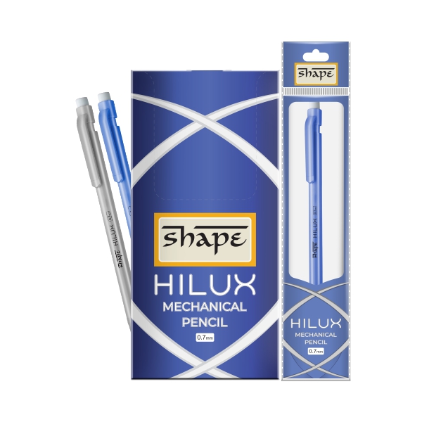 Shape Hilux Mechanical Pencil 0.7mm in blue and silver, known as the best mechanical pencil for office use