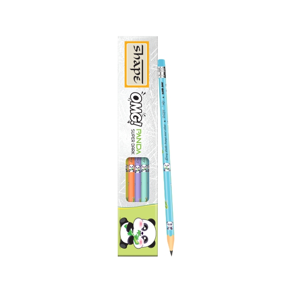 OMG Panda Super Dark Pencil pack featuring a cute panda and triangular design, known as the best dark pencil for writing