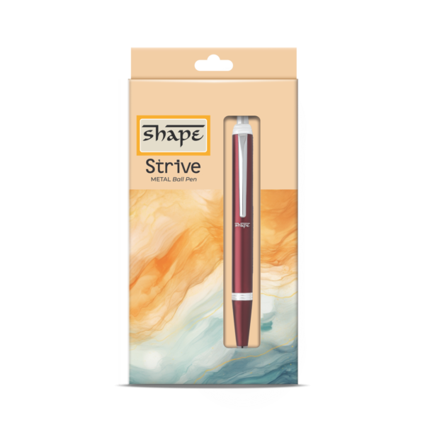 Shape Strive Ball Pen featuring an ergonomic grip and strong metal body, known as a good handwriting pen
